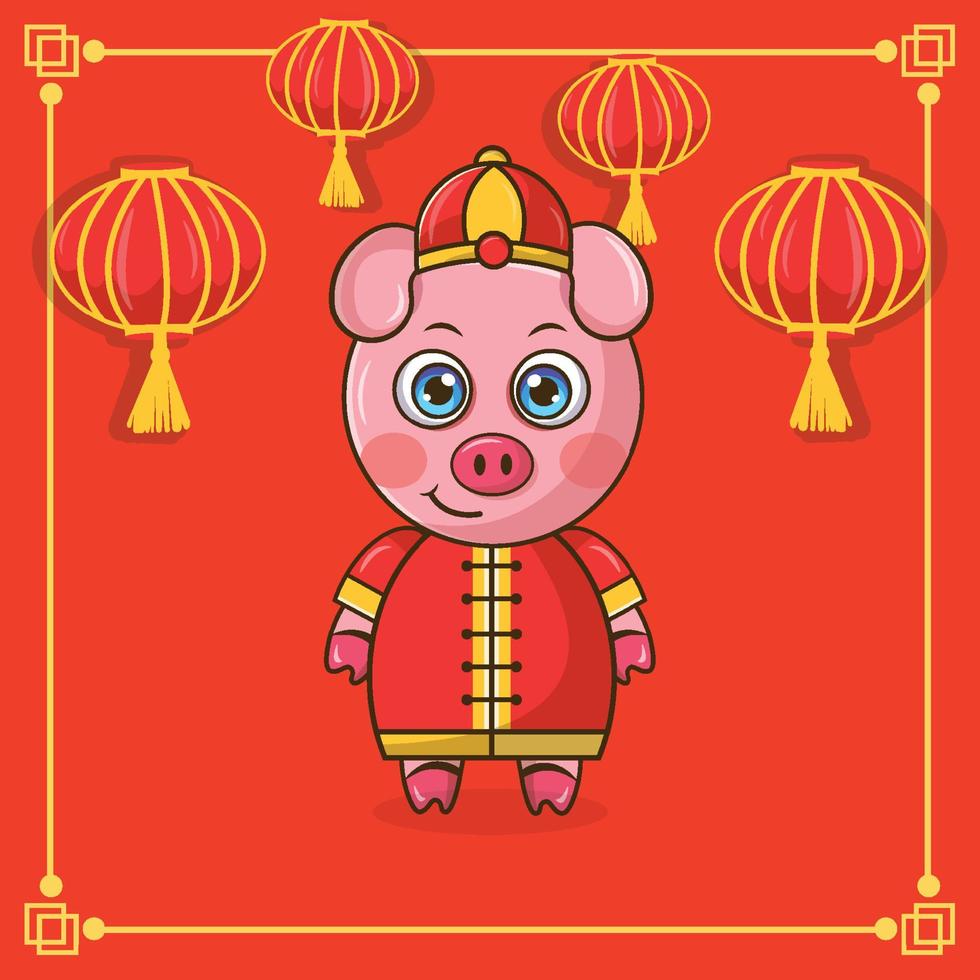 Chinese new year celebration of tiger Cute year  Free Vector