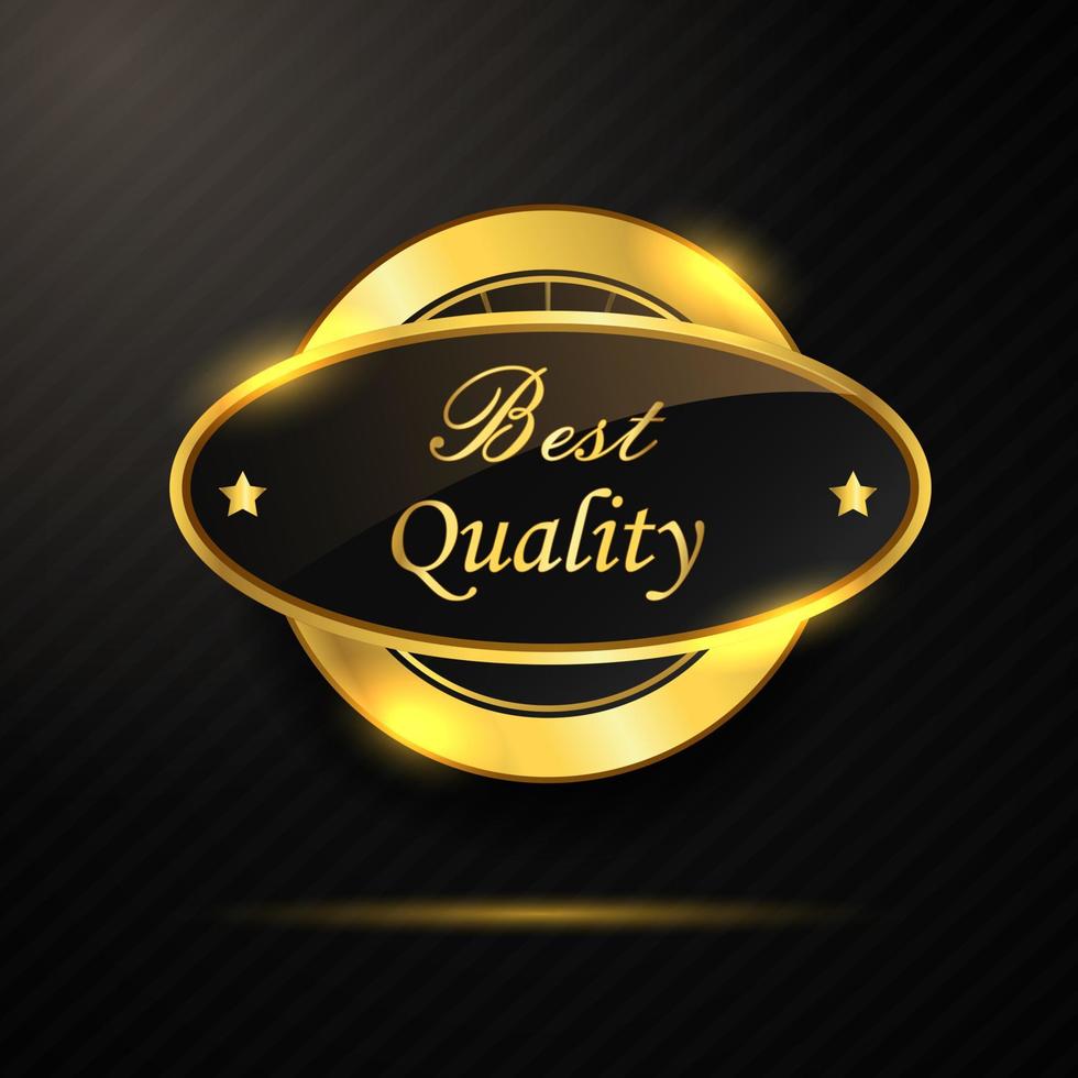 Golden best quality badge vector