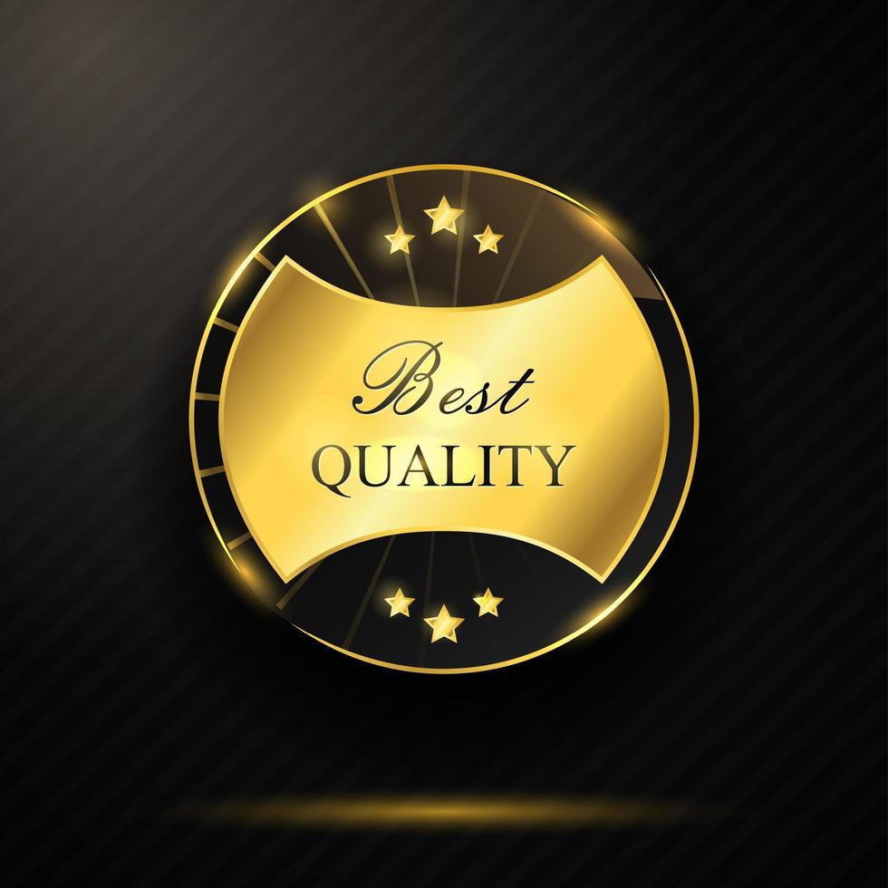 Round golden best quality badge vector