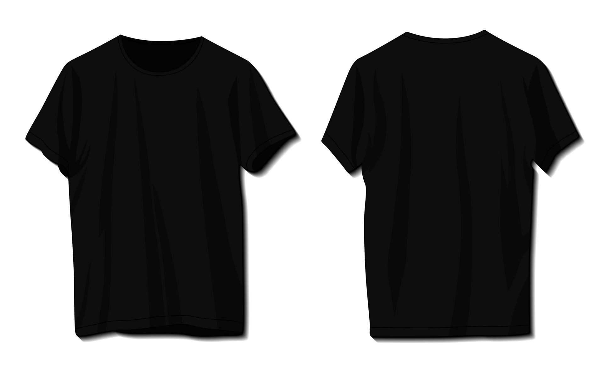 Blank Black t-shirt template. Front and back 5092229 Vector Art at Vecteezy