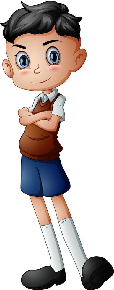 Vector illustration of a cute boy in a school uniform