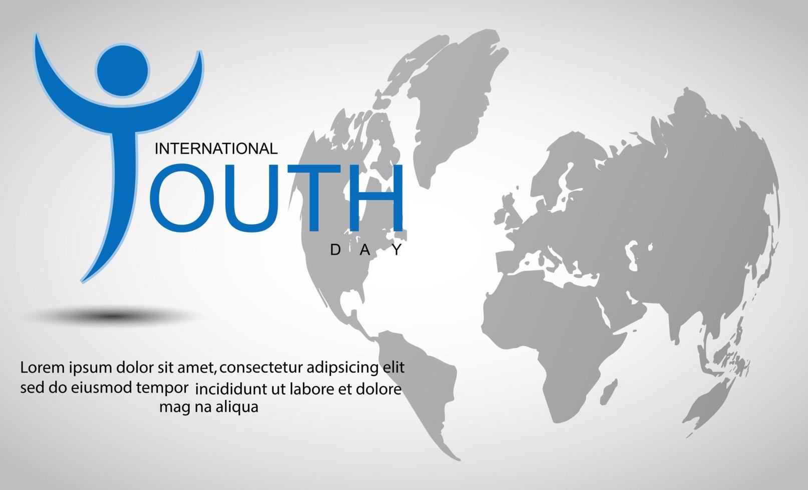 International youth day background with world map vector