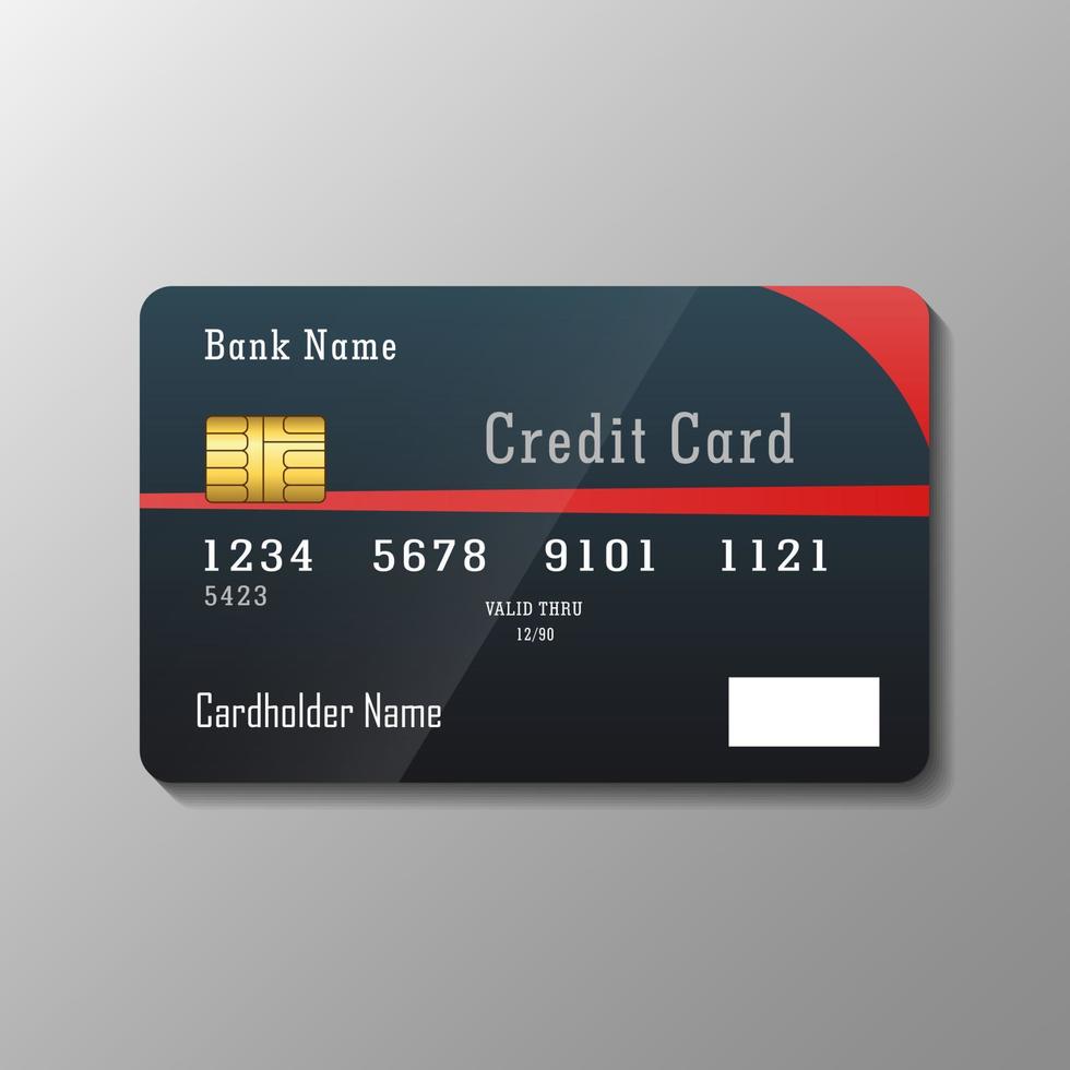 Credit card template on gray background vector