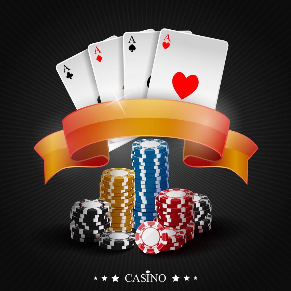 Poker gambling chips. Poker collection with chips vector