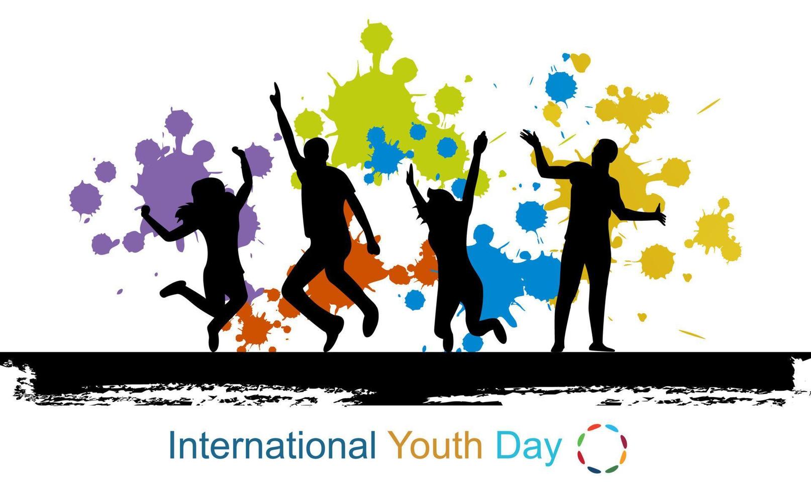 International youth day background vector