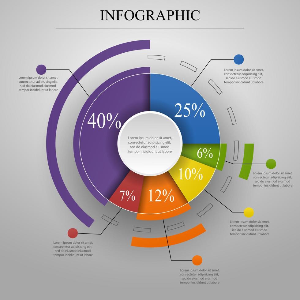 infografía de gráfico circular de negocios vector