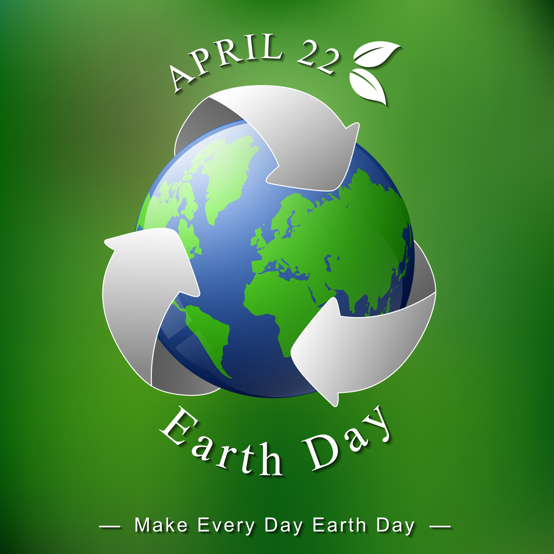 Vector illustration of Happy earth day banner on blurred background ...
