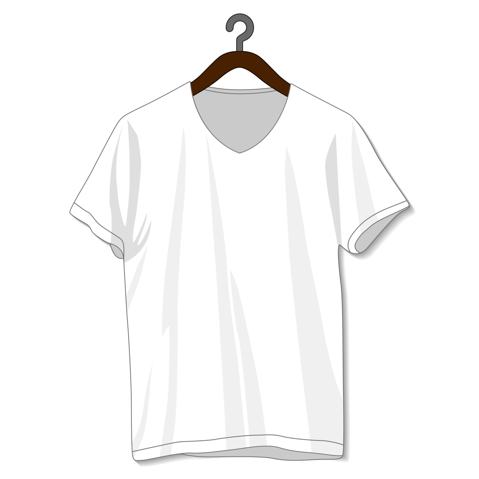 Blank White V-Neck T Shirt For Template.Front And Back Look 5092388 ...