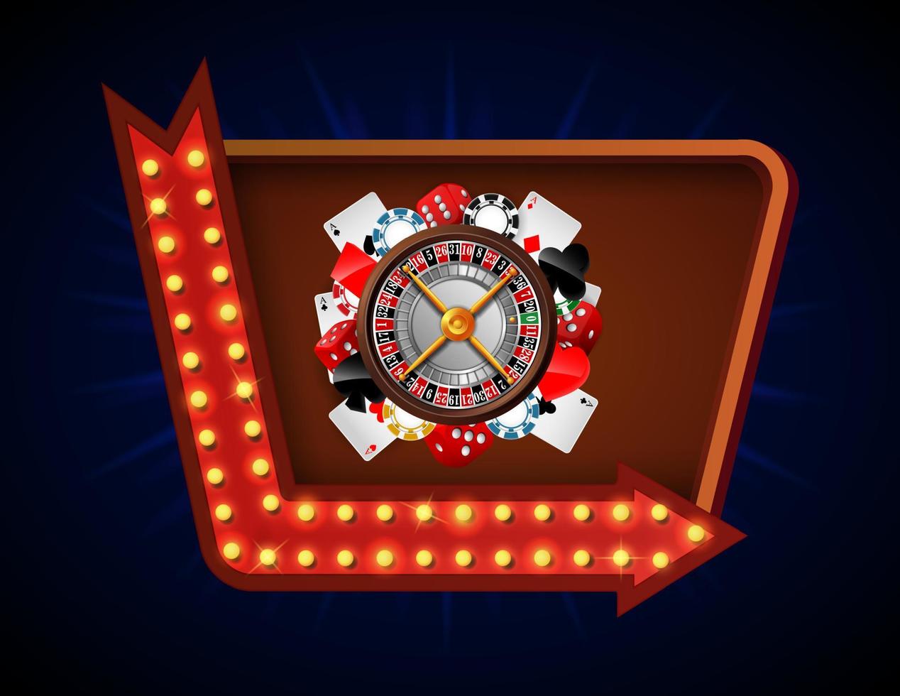 Gambling background with casino element vector