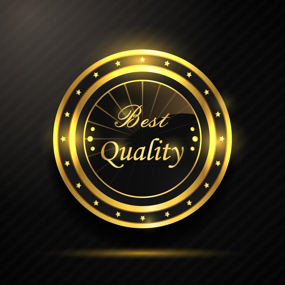 Golden best quality badge vector