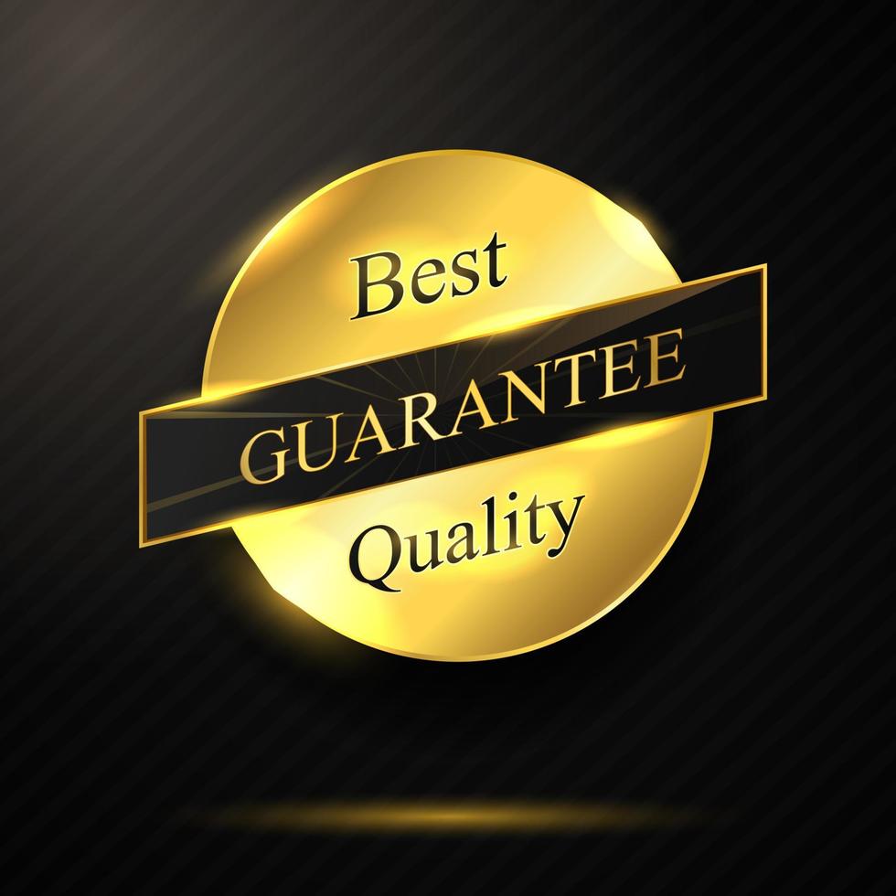 Golden best quality badge vector