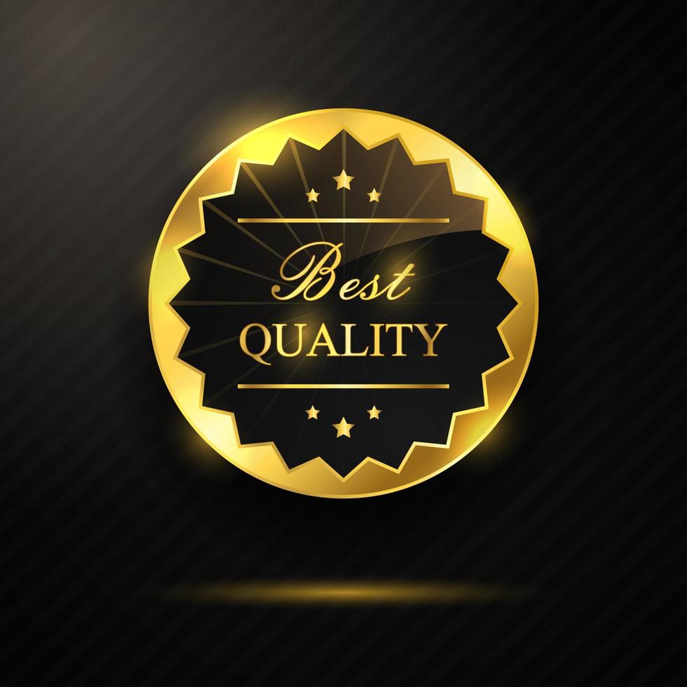 Golden best quality badge vector