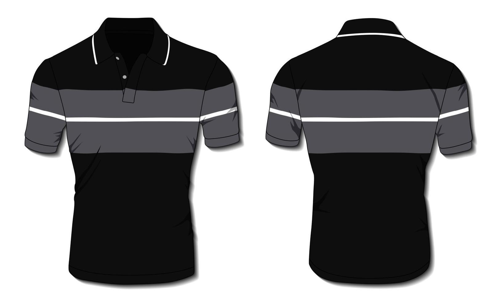 plantilla de camisa de polo a rayas vector