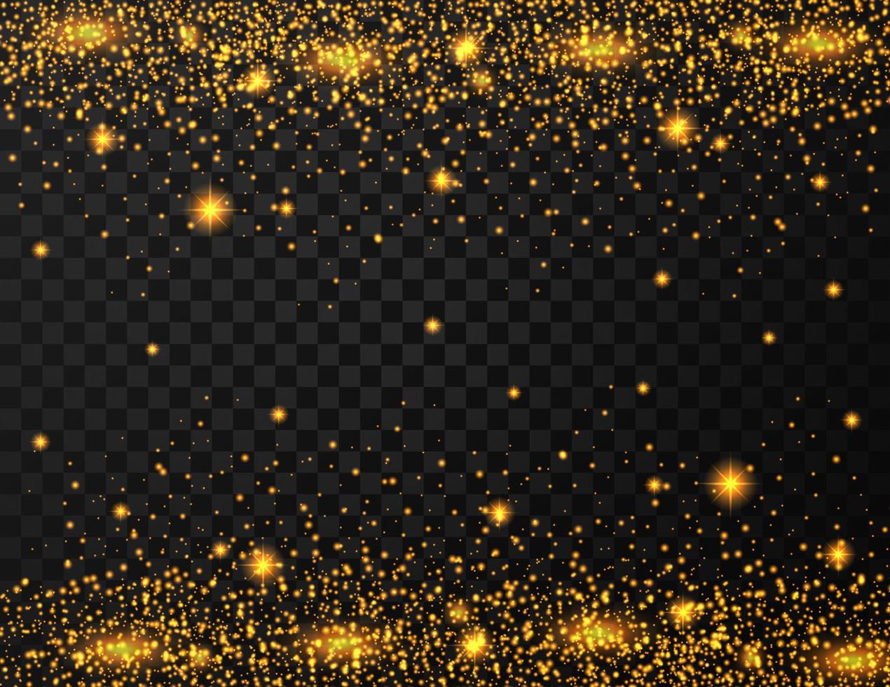 Gold glitter texture on transparent background vector