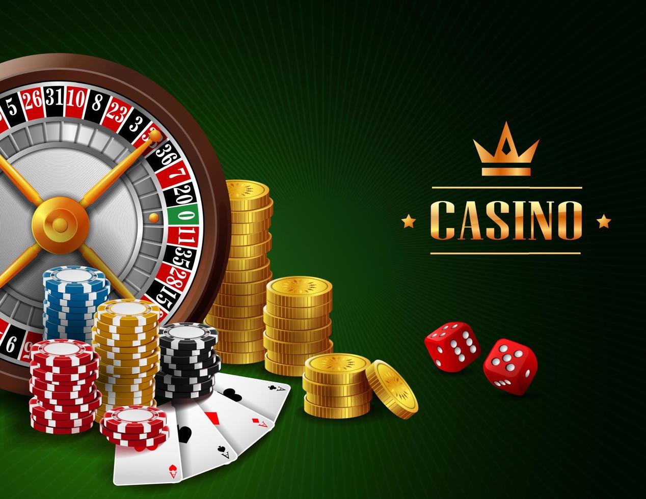 Casino background with gambling element vector
