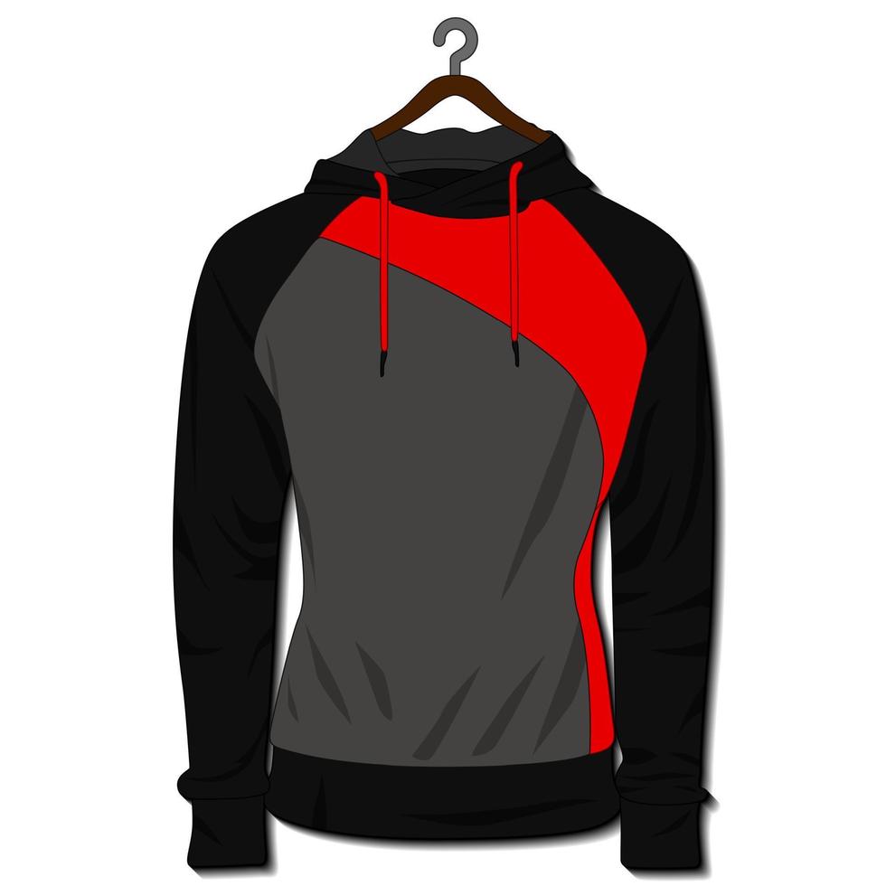 Hoodie jacket isolated on white background. Mockup template vector