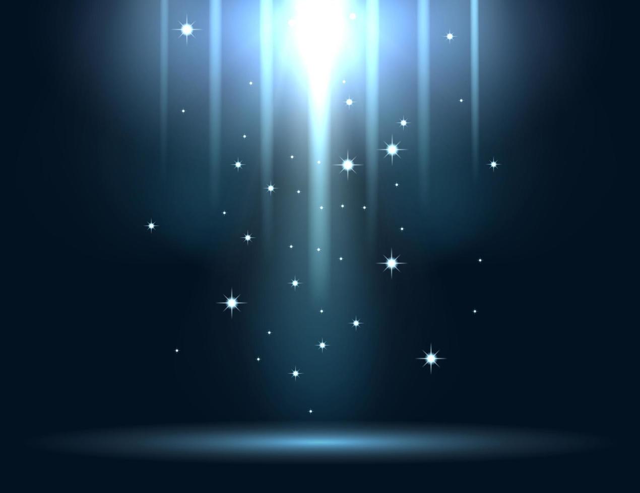 Blue glowing light explodes on a dark background vector