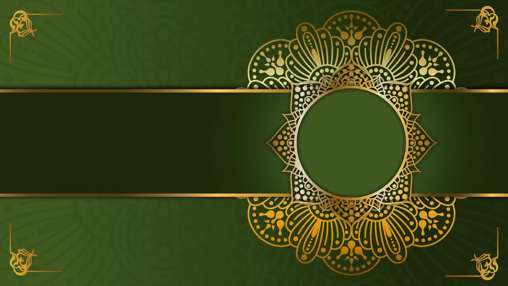 luxury ornamental mandala design background in gold color vector