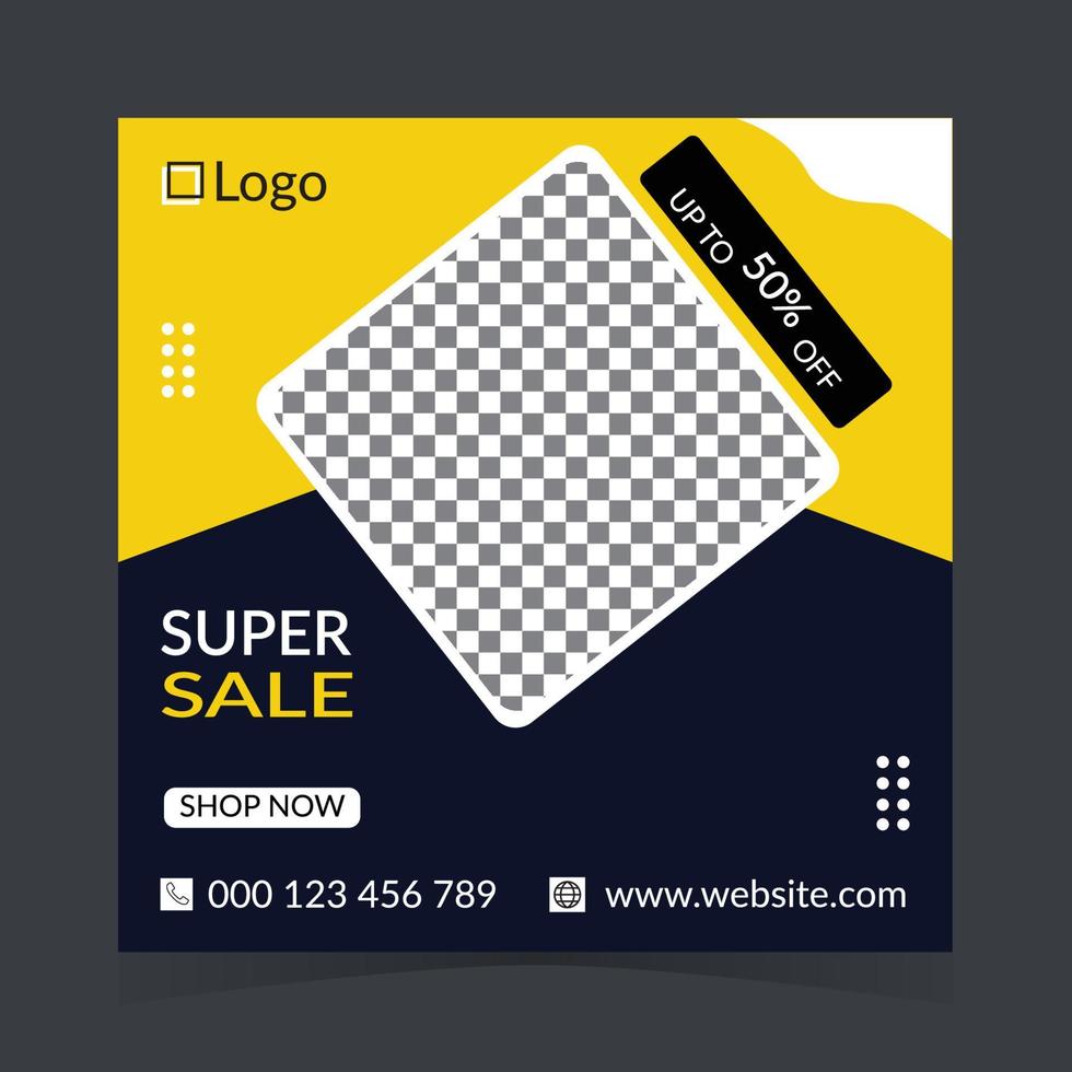 Fashion social media post design vector