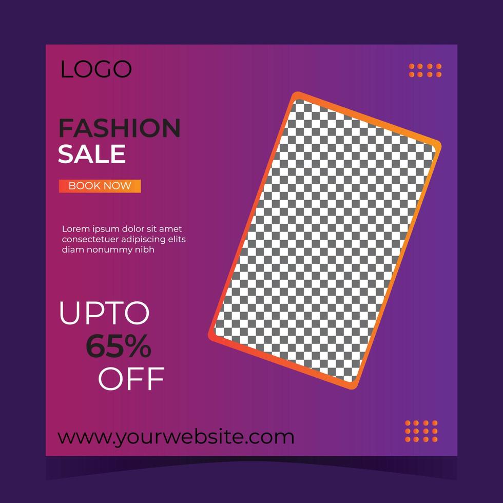 Fashion social media post design vector