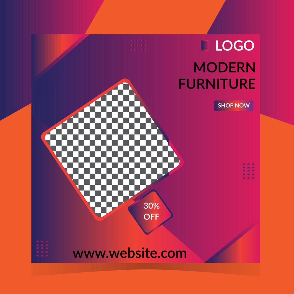 Furniture sale social media  post vector