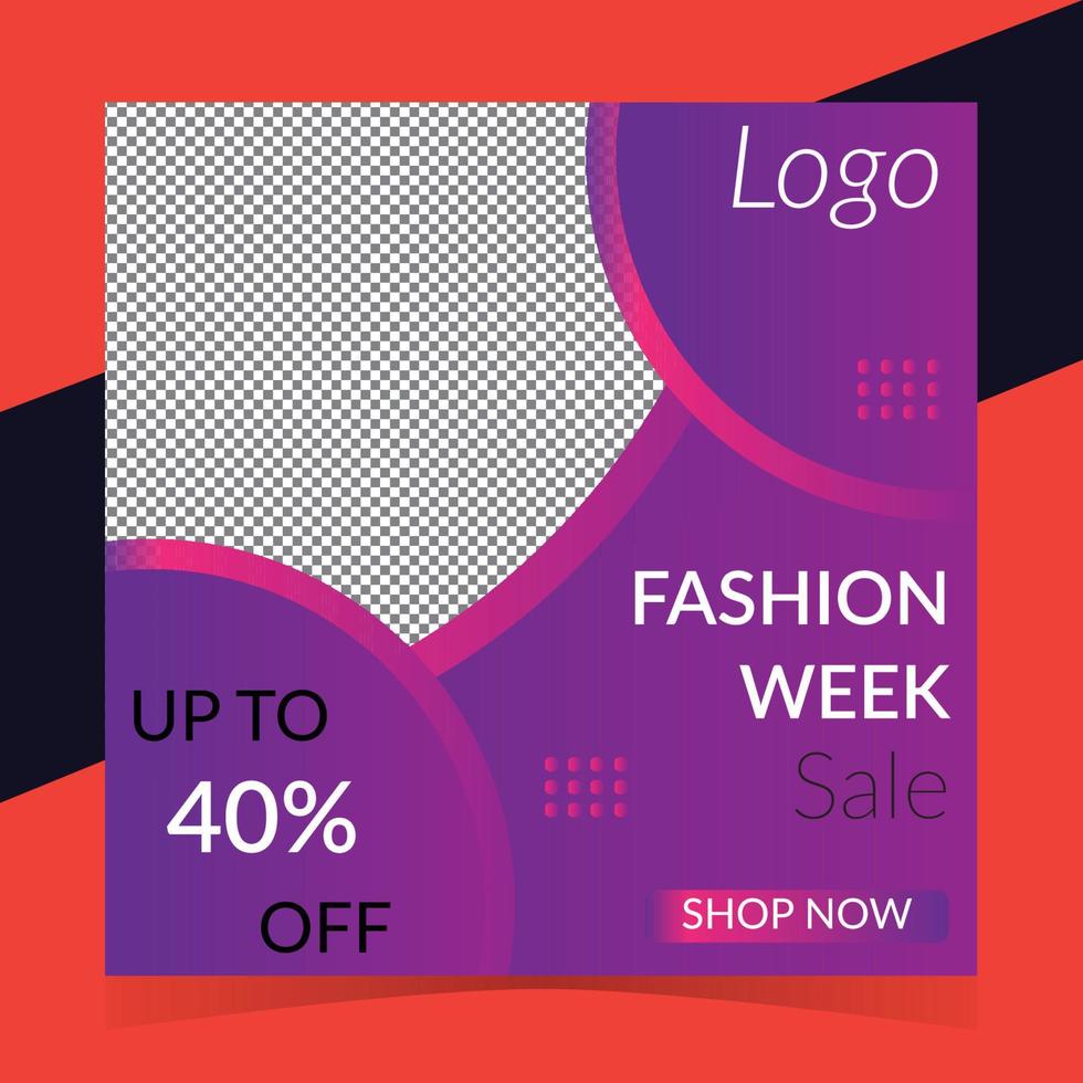 Social media post fashion design vector