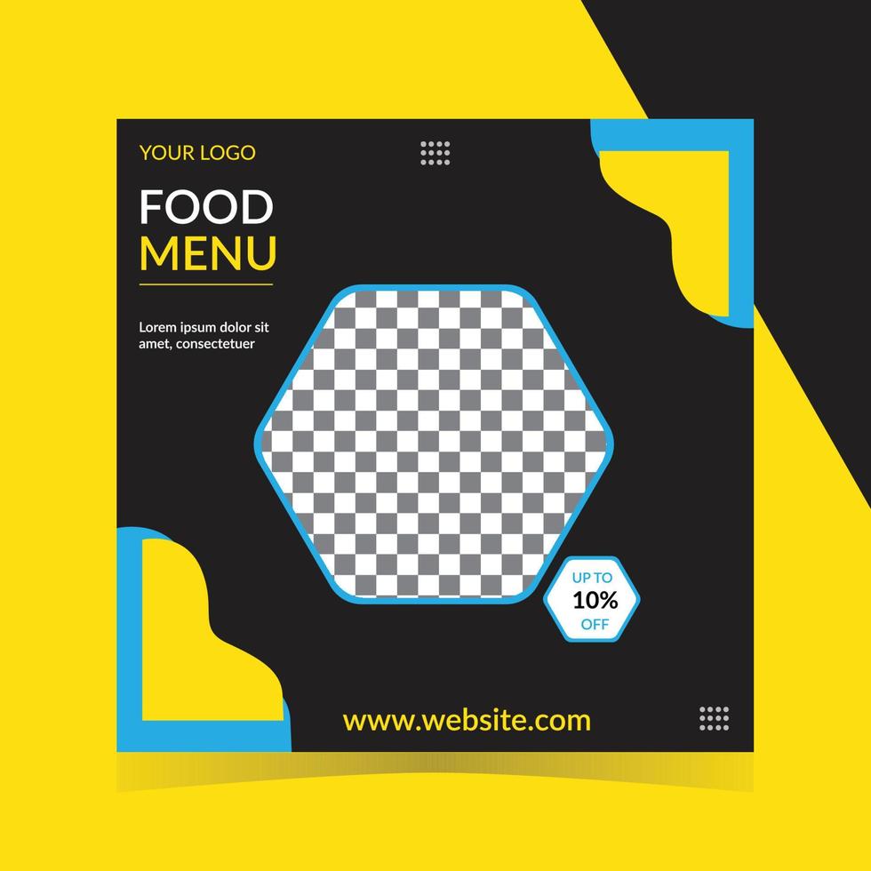 Delicious food social media post vector