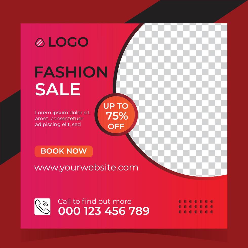 Fashion sale social media post vector