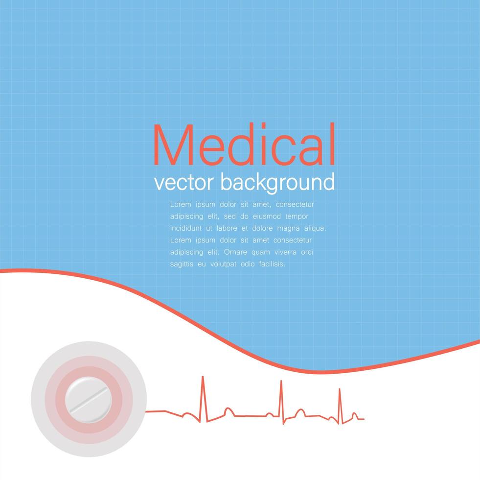 plantilla médica con equipo de medicina, ilustración vectorial. vector