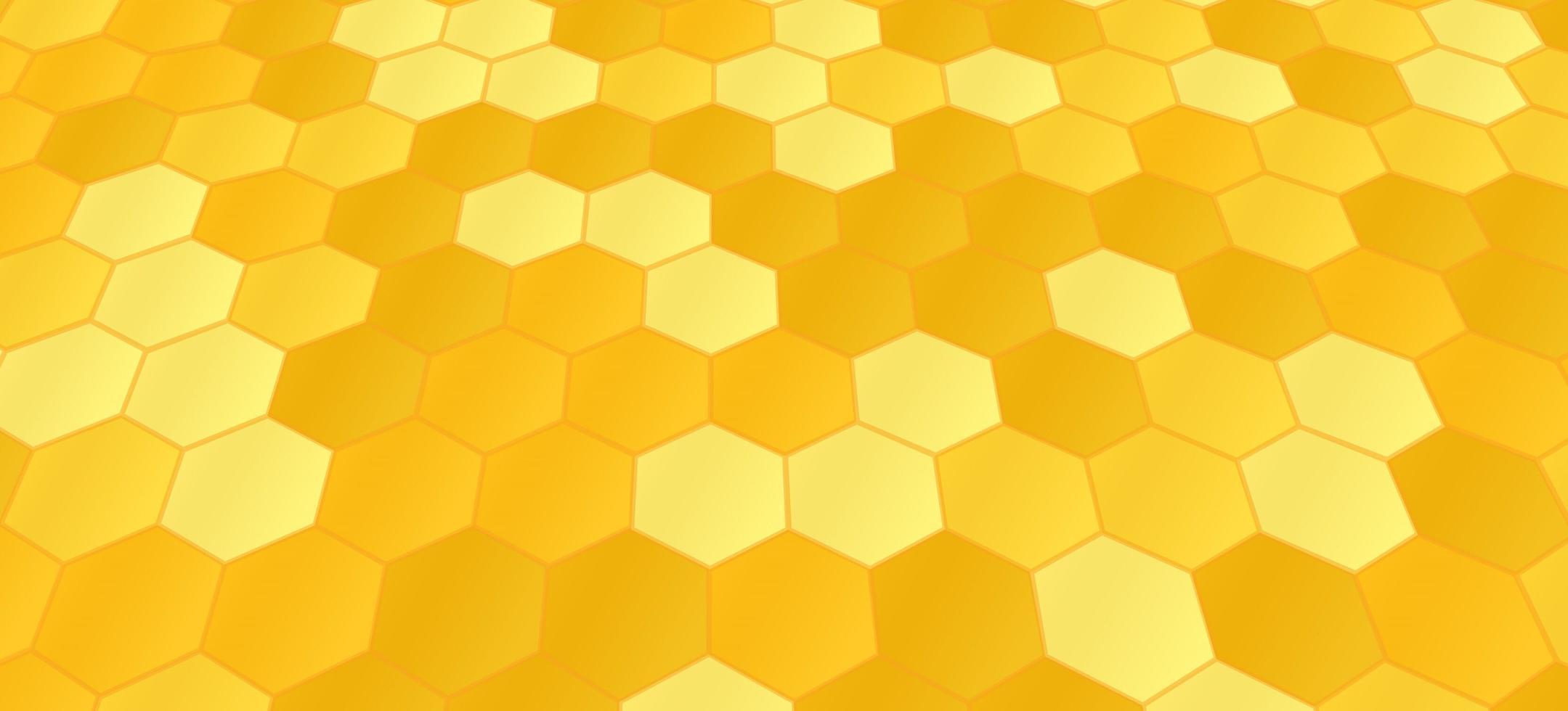 Yellow honeycomb background vector illustration.