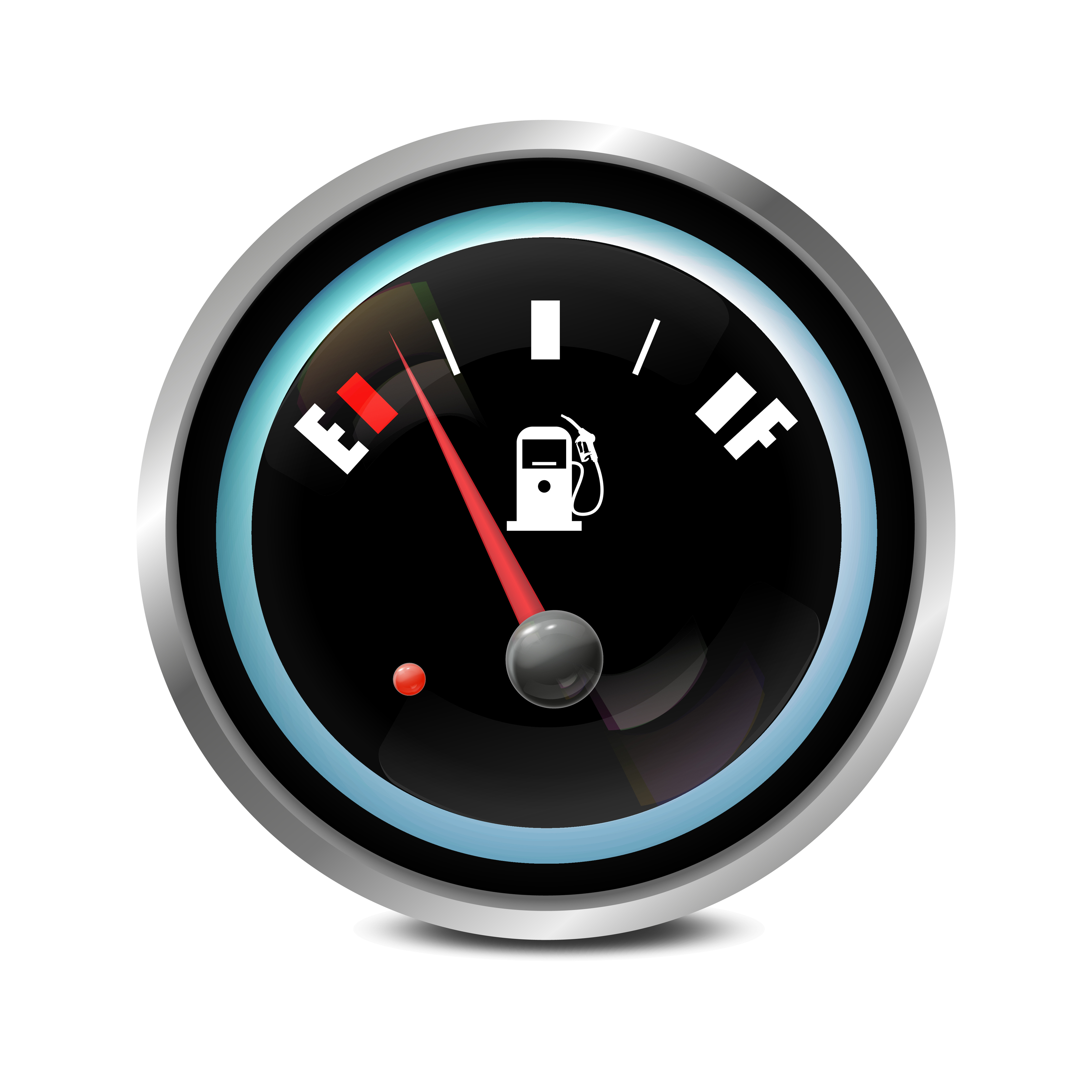Fuel gauge half full tank round black car Vector Image
