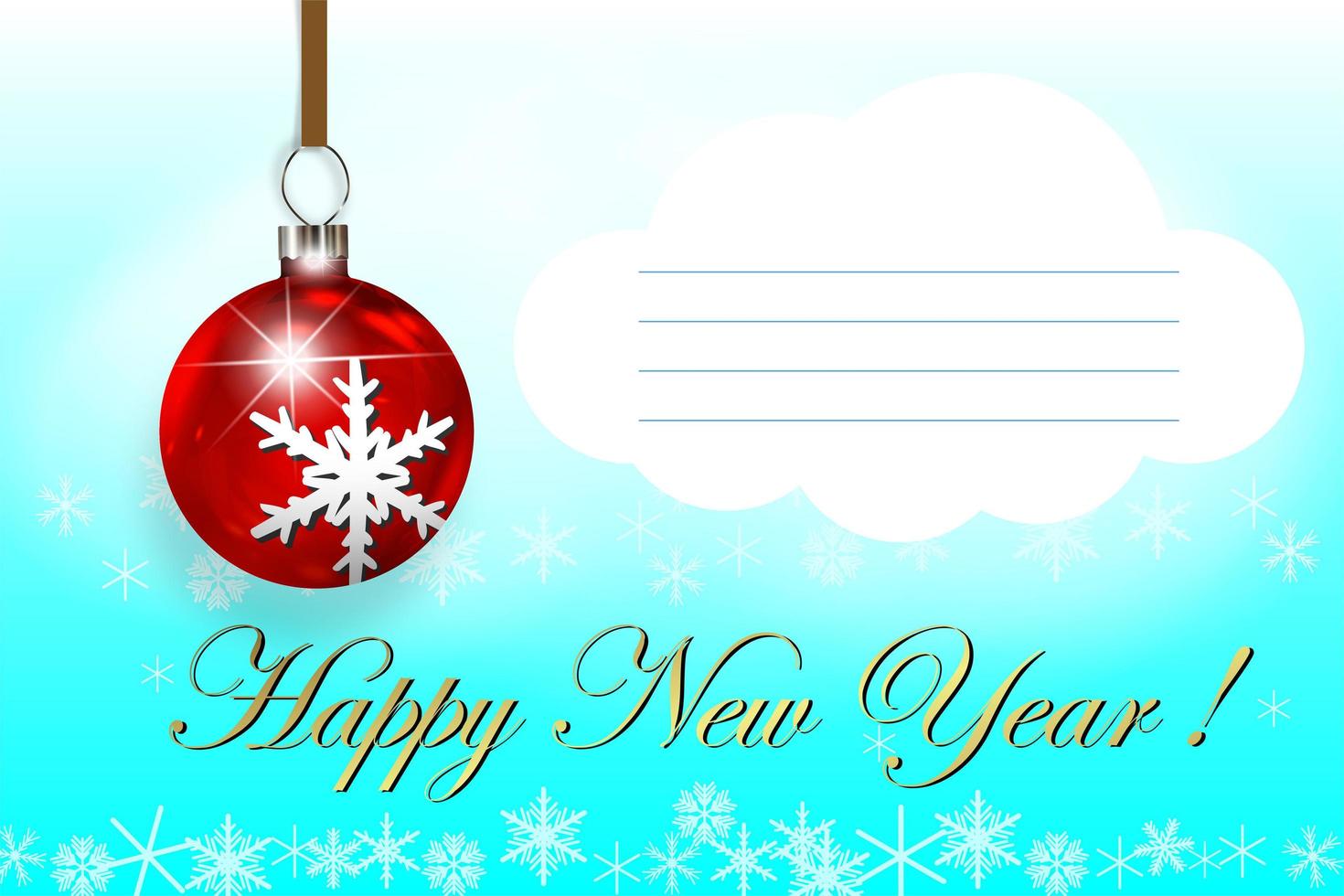 Happy New Year and Merry Christmas 2021 greeting card in festive winter decoration. Background with an insert of a congratulatory inscription. Vector illustration.
