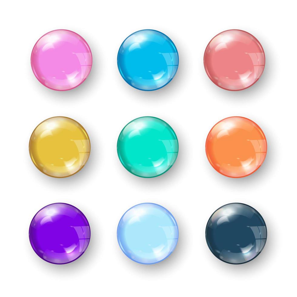 Set of colorful balls on white background, vector illustration