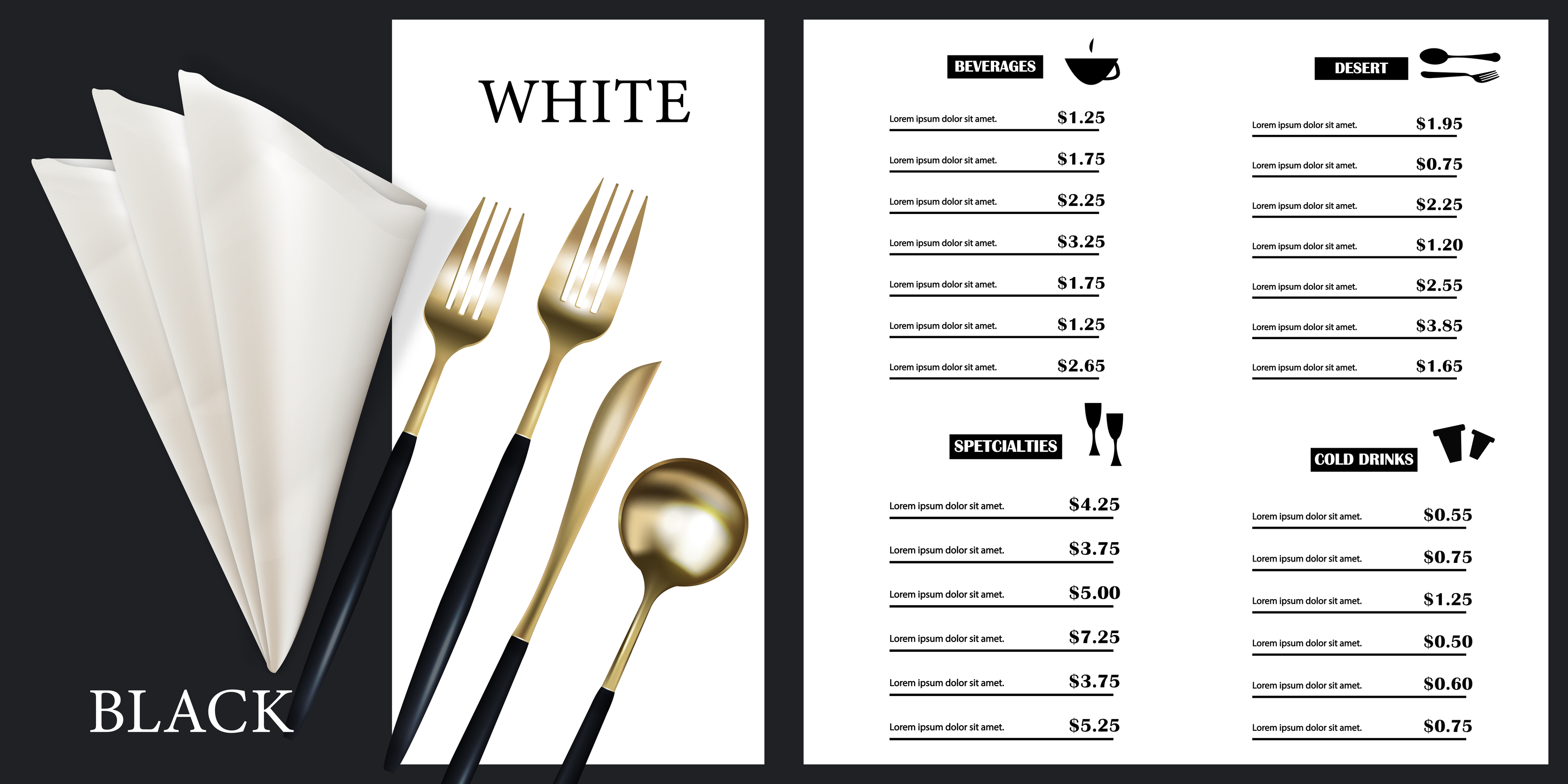 Knife and online fork restaurant menu