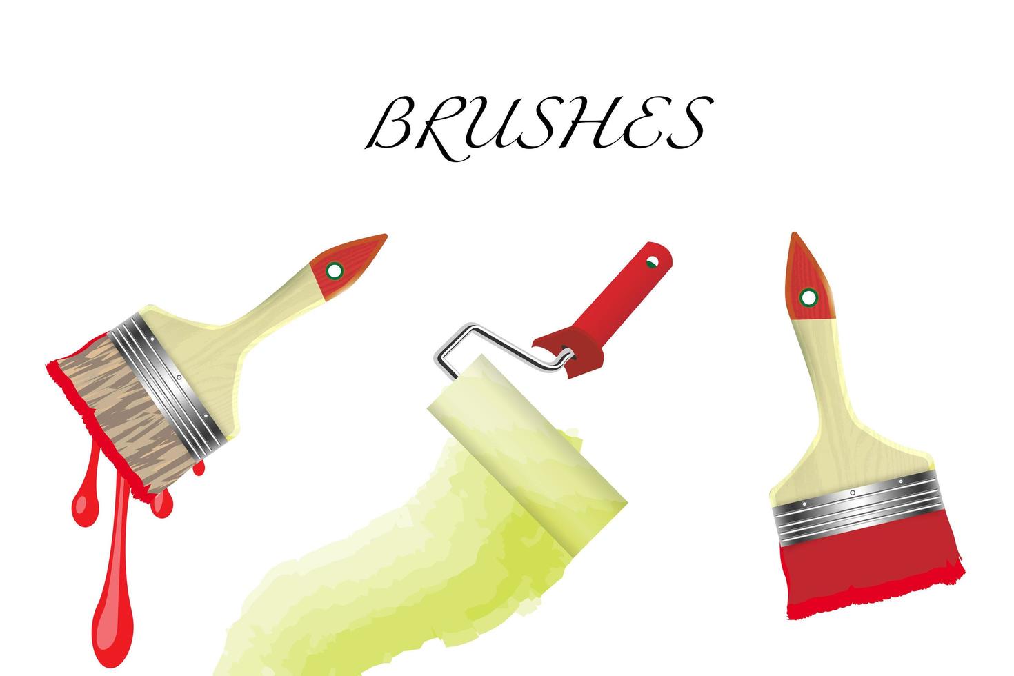 illustration of set of colorful paint brush stroke vector