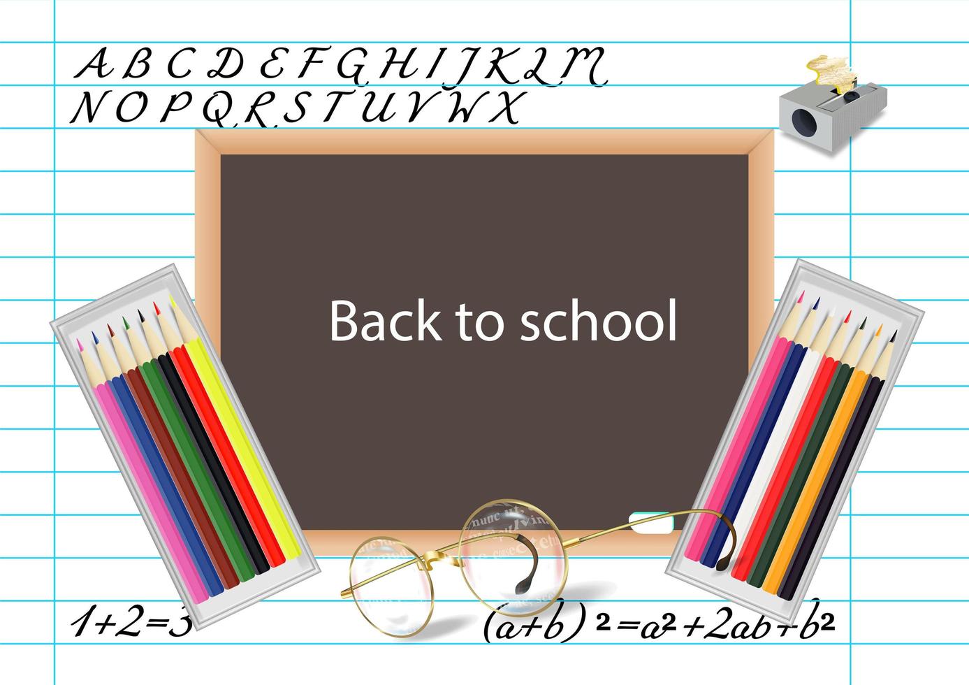 Welcome back to school, vector illustration.