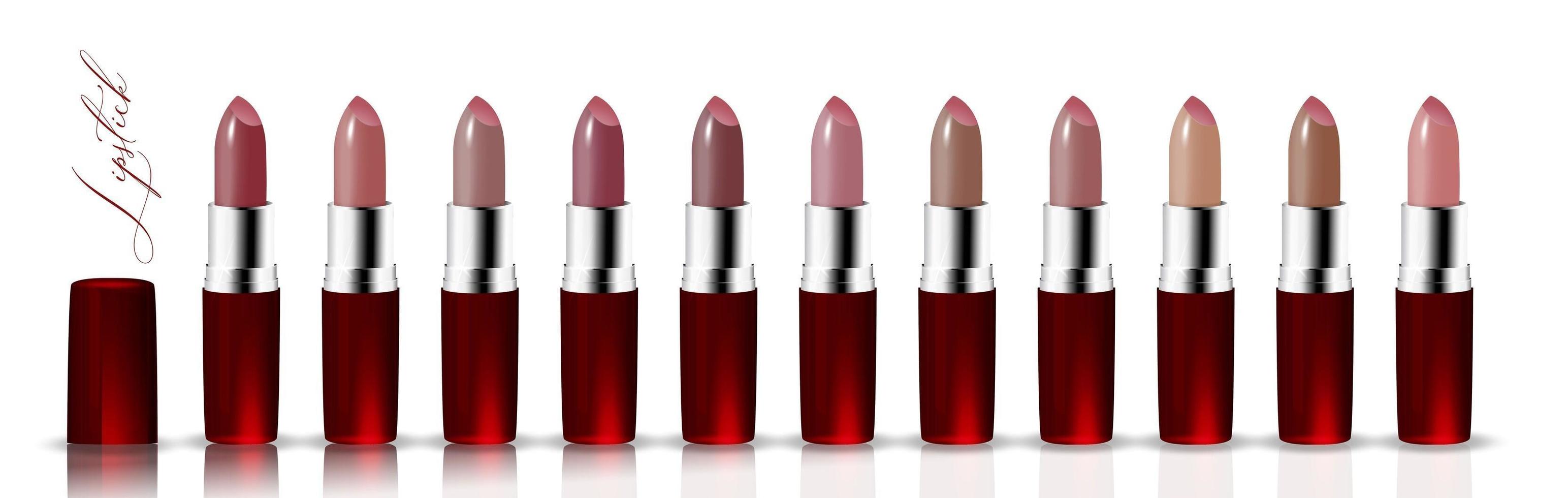 lipsticks isolated on white. Vector set. EPS10.