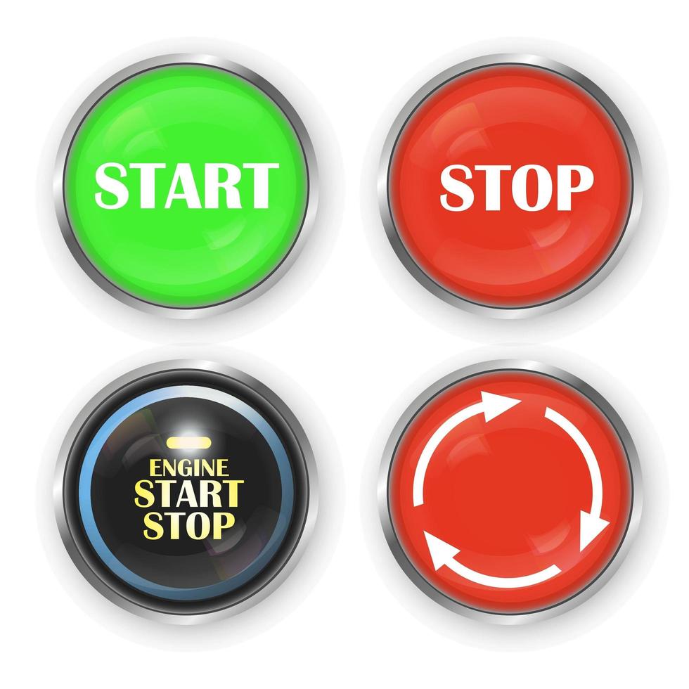Engine start and stop button vector