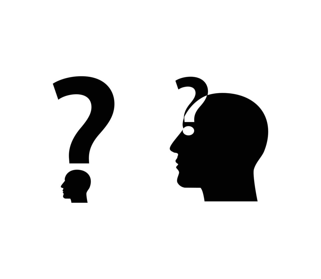 question mark head on white vector