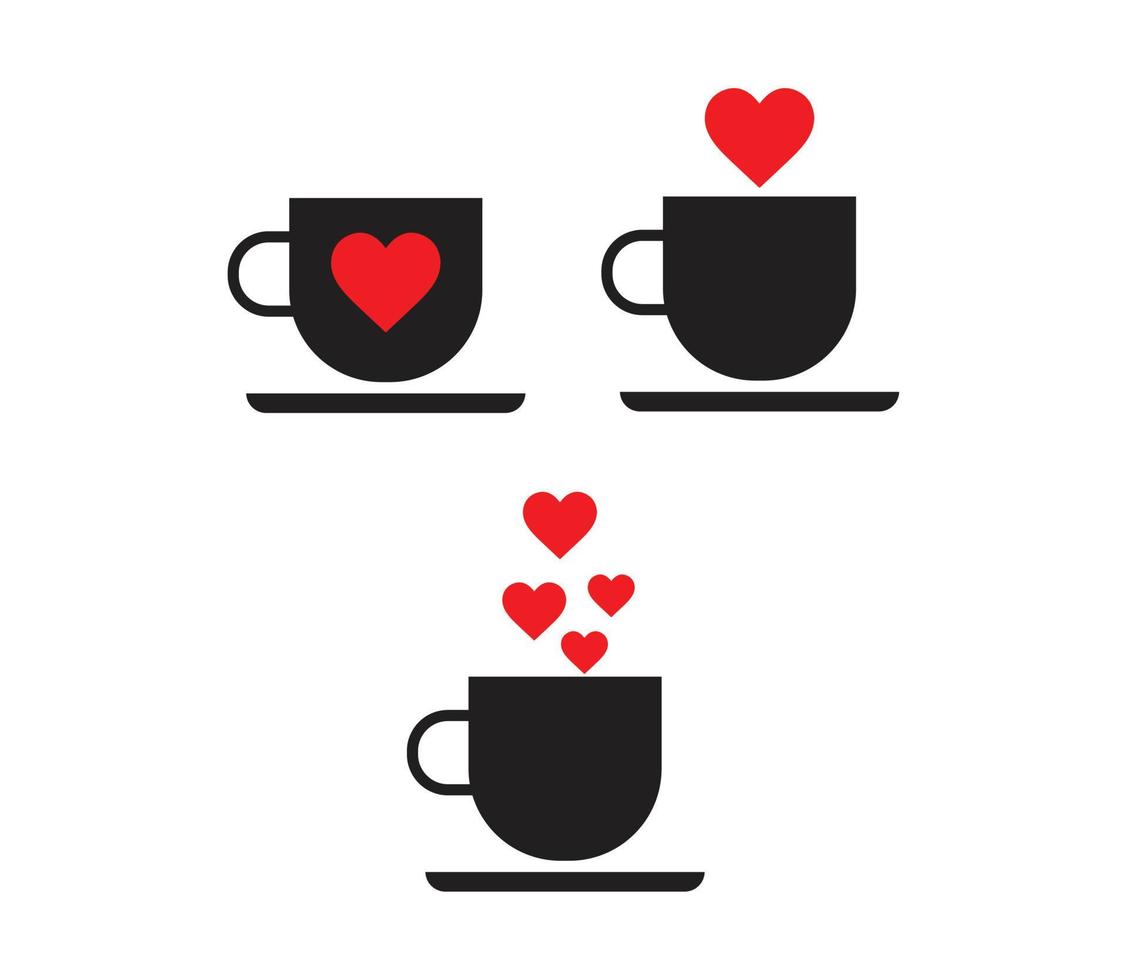 iconos de taza de café aislados en blanco vector