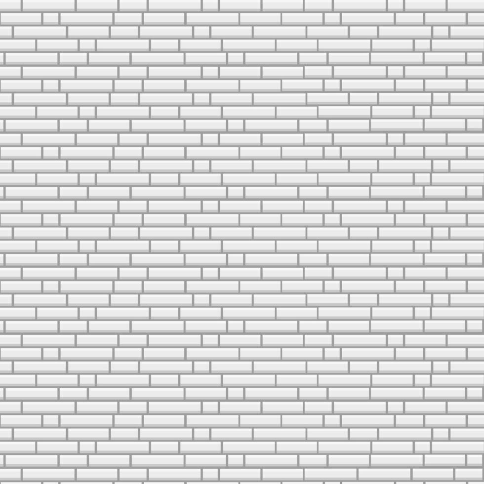 Brick white wall background texture. vector