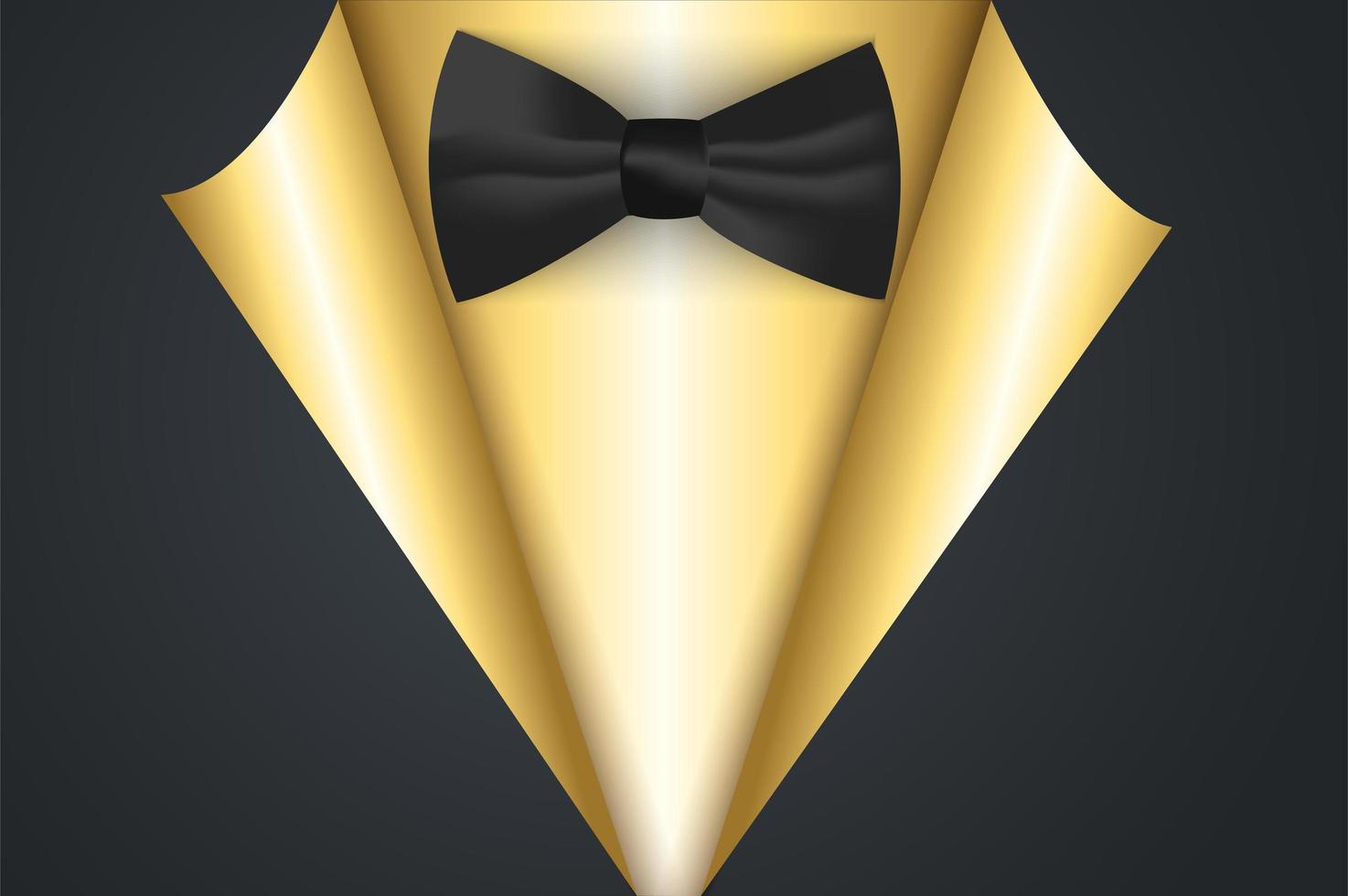 Gold banner in paper curl style with bow tie. Black friday golden sale banner. vector