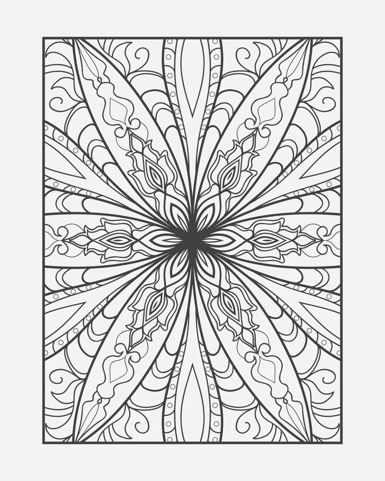 Adult coloring page free vector. Outline mandala vector