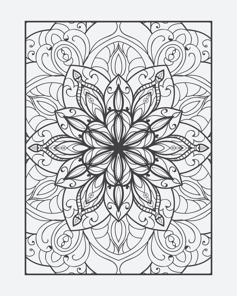 Adult coloring page free vector. Outline mandala vector