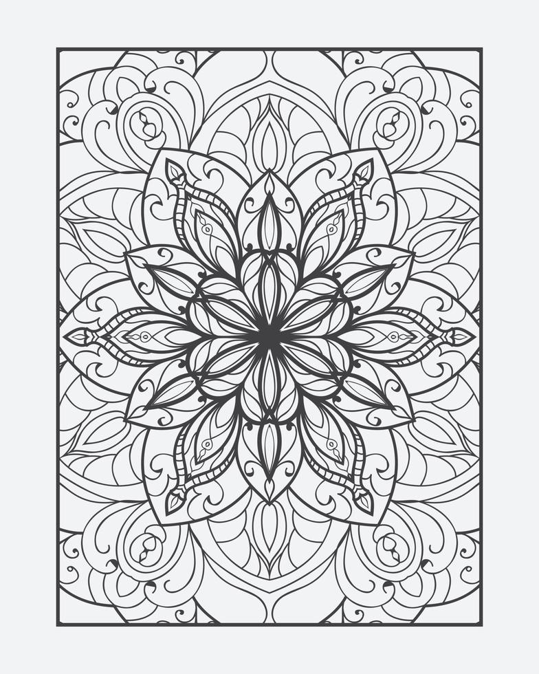 Adult coloring page free vector. Outline mandala vector