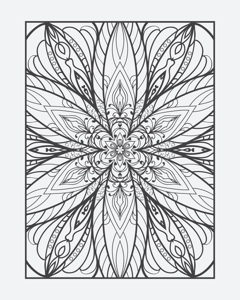 Adult coloring page free vector. Outline mandala vector