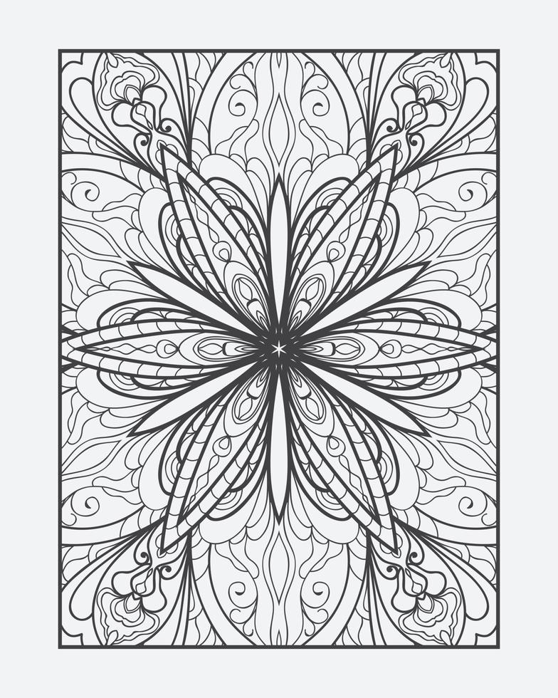 Adult coloring page free vector. Outline mandala vector