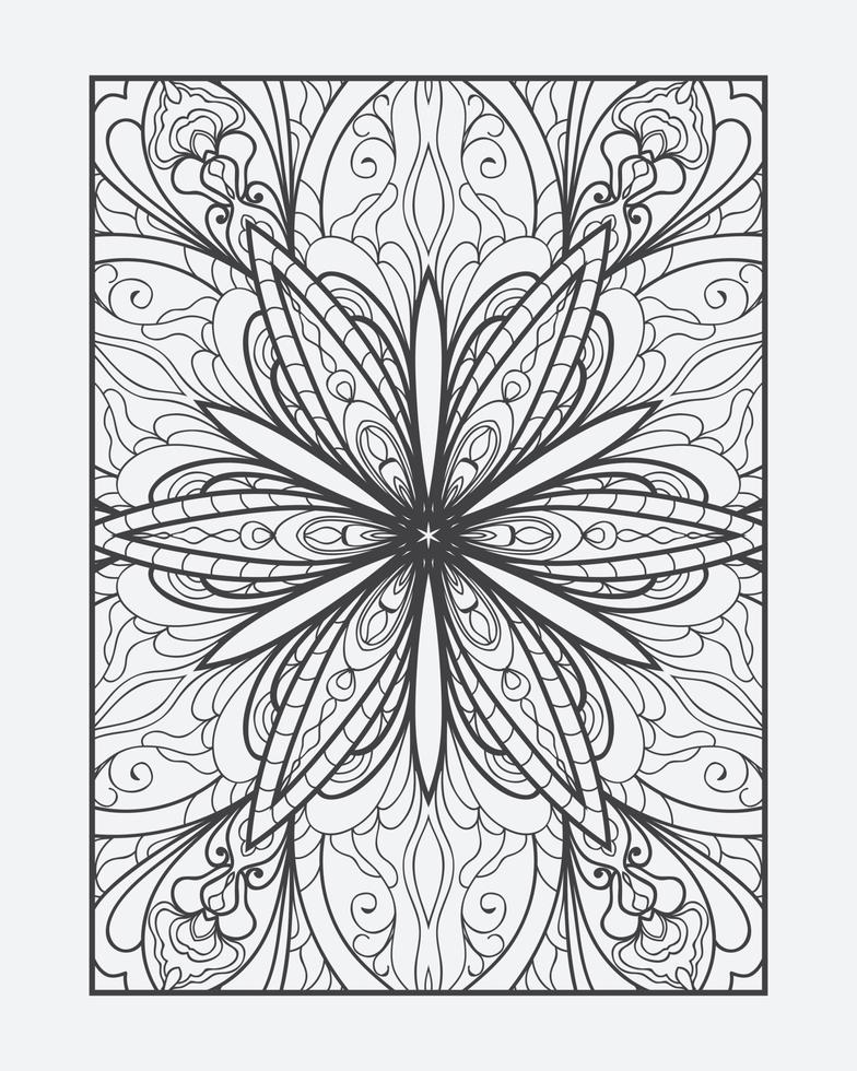 Adult coloring page free vector. Outline mandala vector