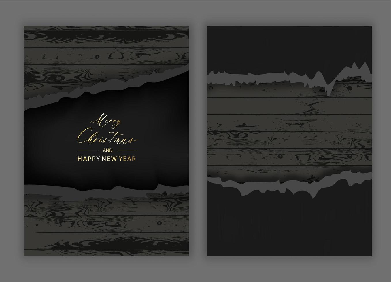 Torn paper on old wooden black background vector. vector