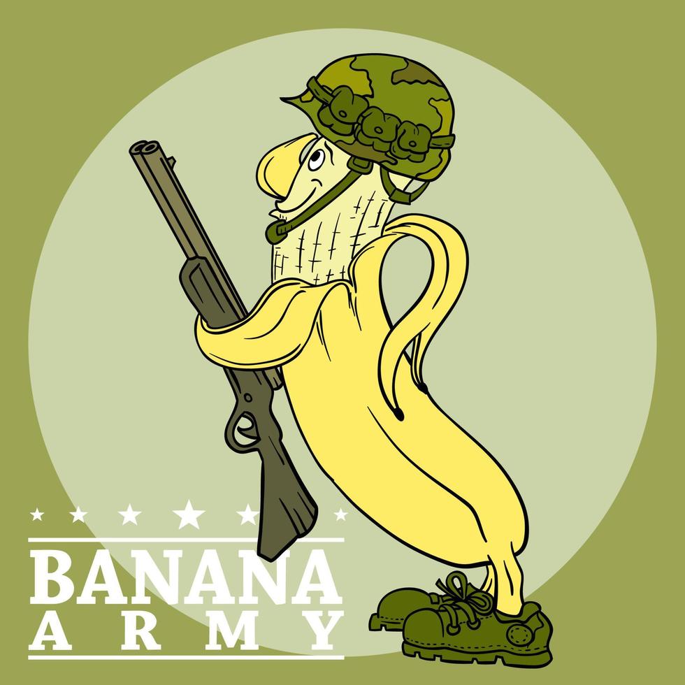 banana army mascot vector